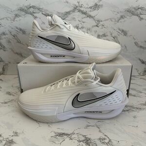Nike Air Zoom GT Cut 3 Turbo White Metallic Silver Athletic Shoes HV9918 Mens